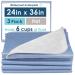 Dry Defender Waterproof Bed Pads for Incontinence - Absorbent Washable Underpad - Mattress Pads for Kids or Adults - Flat, 24x36 Inch (Pack of 3) 24x36 Inch (Pack of 3) Bed Pads
