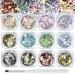 12 colors nail glitter glitter holographic sequins make-up glitter sequins glitter powder glitter iris flakes for face nails hair body festival decoration with nail brush