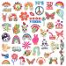 FANOST Glitter Hippie Temporary Tattoos for Kids  20 Sheets Assorted Groovy 70s Love and Peace Design Tattoos Stickers Waterproof Fake Tie Dye Temporary Tattoos for Girls Body Decoration Party Favors
