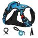 Nestrooad anti pull dog harness large dogs leash set blue size xl for dogs large with neck circumference 43 64cm breast circumference 53 89cm contain breast leash dog leash safety belt xl neck 43-64cm breast 53-89cm blue