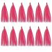 Fishing Bucktail Teasers Saltwater,12pcs Copper Tube Bucktail Flash Skirts Kit for Fluke Rig Fishing Teasers Plugs Pink