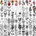 Yazhiji 77 Sheets Waterproof Temporary Tattoos: Half Arm Wolf, Tiger, Lion Designs for Men & Women + 60 Sheets Tiny Flower, Snake, Rose Stickers - Buy Online on GoSupps.com