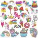 Gem Diamond Painting Kit for Kids  24 Pieces DIY Diamond Painting Stickers  4 Suncatchers and DIY Painting Tools to Create Your Own Diamond Stickers Cute Art Crafts for Girls Boys (Unicorn and Food)