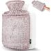 Qomfor Hot Water Bottle with Premium Faux Fur Cover - 1.8l Large - Pain Relief for Neck, Shoulders, Hands and Feet - Kangaroo Pocket - Cosy Nights - Plum - Buy Online on GoSupps.com
