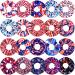 20 Pieces Patriotic Hair Scrunchies Independence Day Scrunchies American Flag Star Heart Hair Scrunchies 4th of July Scrunchies Elastic Hair Tie for Women Girls Hair Accessories Hair Ties