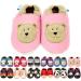 MiniFeet Premium Soft Leather Baby Shoes - BUY 4 PAIRS & GET 1 OF THEM FOR FREE ! - Toddler Shoes - 0-6 Months to 4-5 Years 3-4 Years Pink Bear