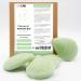 Bio-Konjac sponge for the face in connection with green tea |Set with 4 sponges in drop shape |Naturally cleaning vegetable sponge mix