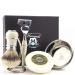 Haryali London Classic Men's Shaving Set with 5 Razors Silver Tip Shaving Brush Stand Soap and Bowl Ivory
