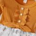 Haokaini Toddler Baby Girls Floral Dress | Long Ruffle Sleeve Cotton Ribbed | Princess Tutu Skirt | Fall Clothes Set 3-4 Years | Khaki - Buy Online on GoSupps.com
