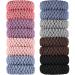 16 Pieces Thick Cotton Hair Ties Seamless Cotton Hair Bands No Crease No Break No Slip Hair Bands Seamless Hair Elastics Ties Thick Stretchy Ponytail Holders for Women Girls (Mixed Color)
