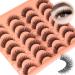 Natural False Lashes Cat Eye Eyelashes Clear Band 14 Pairs Fluffy Fake Lashes Natural Look Wispy Eyelashes Extensions Volume Cat Eye Lashes Strips 8-14MM by Zegaine Fairy