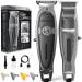 BARBOSSO Beard Hair Trimmer Men Rechargeable via USB-C - 90 Min Battery - Cordless Clippers - Mens Electric Shaver Razor - Male Face Grooming Kit - Stubble Moustache Sideburn Bald Head Black