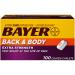 Bayer Back & Body Extra Strength Aspirin, 500mg Coated Tablets, Fast Relief at the Site of Pain, Pain Reliever with 32.5mg Caffeine, 100 Count 100 Count (Pack of 1)