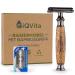 IQVITA Premium razor plane with bamboo handle - including 10 razor blades - for women and men - wet razor - closed comb - environmentally friendly & sustainable - Zero waste - including eBook