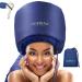 Hair Dryer Bonnet w/A Headband Integrated That Reduces Heat Around Ears & Neck - Hair Dryer Diffuser Cap for Hair Dryer Curly Hair Speeds Up Drying Time Deep Conditioning at Home - Large (Blue)