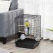 PawHut 23" Bird Cage Flight Parrot House Cockatiels Playpen with Open Play Top and Feeding Bowl Perch Pet Furniture Black - Buy Online on GoSupps.com