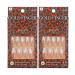 Gold Finger False Nails Gel Glam Design Full Cover Fake Nails Long Length (2 PACK)