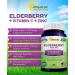 Black Elderberry Capsules with Vitamin C & Zinc - 1000mg Sambucus Nigra & Liposomal VIT C - Immune Support Booster - 120 Veggie Caps - Buy Online on GoSupps.com