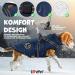 Lovpet 3XL Dog Jacket - Waterproof Winter Vest with Feces Bags Chest Strap & Reflectors | Padded Dog Coat in Navy Blue for Large Dogs - Buy Online on GoSupps.com