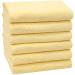 Zollner 6 Set towels in 50x100 cm - suction -strong and soft bath towels in yellow - with a practical hanger - washable up to 60 C - cotton - hotel quality 6x towels yellow