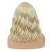 MOOICHIC 14 Inch Blonde Bob Wig with Bangs | Short Wavy Synthetic Wig for Women - Buy Online on GoSupps.com