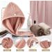 Microfiber Hair Towel 3+1 Pack Hair Turbans for Wet Hair - Fast Drying & Anti-Frizz - Coffee/Pink/Khaki - Buy Online on GoSupps.com
