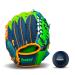 Franklin Sports Teeball Recreational Series Fielding Glove with Baseball 9.5" Glove and Ball Navy/Lime/Orange