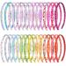 Duufin 30 Pieces Hairbands Satin 1cm Hairband Vintage Thin Hairband Flower Headband for Girls Women 1CM Print Style