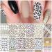 FEAYS Leopard Print Nail Art Decals Stickers Leopard Print Design Nail Sticker Self-Adhesive Nail Sticker Supplies for Women Girls Nails Decor