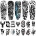 19Pcs Wolf Scorpion Full Arm Half Sleeve Fake Temporary Tattoo Sticker For Man 19sheets