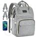 Diaper Bag Backpack, Mokaloo Large Baby Bag for Boys & Girls,Travel Backpack with USB Charging Port for Moms Dads, Anti-Water Maternity Nappy Changing Bags with Stroller Straps, Baby Registry Search Grey