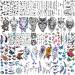 Bilizar Watercolor Owl Tiger Lion Temporary Tattoos - 56 Sheets, Realistic 3D Fake Tattoo Sleeve Stickers for Men, Women, and Kids - Long Lasting Body Art Decals - Buy Online on GoSupps.com