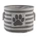 Bone Dry Pet Storage Collection Striped Paw Patch Bin, Small Round, Gray Small Round Gray
