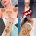 Rejaski 9 Sheets Flash Gold Metallic Temporary Tattoos - Bohemian Designs for Women, Adults - Fake Tattoo Stickers with Indian Tribal Elephant, 3D Wolf, Lion, Snake, Mandala Flower, Halloween Skull, Butterfly, Feather, Glitter - Buy Online on GoSupps.com