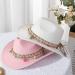 Gossifan Pink Western Cowboy Cowgirl Fedora Hat with Y-Tassel - Medium | Unisex Style - Buy Online on GoSupps.com