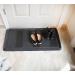 Ottomanson Easy clean, Waterproof Non-Slip Indoor/Outdoor Rubber Boot Tray, 16" x 32", Black Tray - 16" x 32" Tray Slanted Ribbed Black