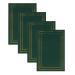 DesignOvation Traditional Photo Albums, Holds 300 4x6 Photos, Set of 4, Dark Green Green 300 Photos