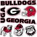 University of Georgia Sticker Bulldogs UGA Dawgs Stickers Vinyl Decals Laptop Water Bottle Car Scrapbook T2 (Type 2)
