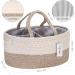 Hinwar Baby Diaper Caddy - Portable Organizer for Infants | Cotton Rope Storage Bag with Removable Divider - Perfect Newborn Shower Gift & Car Organizer (Brown) - Buy Online on GoSupps.com