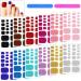 12 Sheets Glitter Toe Nail Wraps Self-Adhesive Toe Nail Polish Stickers Solid Color Nail Art Decals Strips Glittery Manicure Kit with 12 Styles and 2 Pieces Nail Files for Women Girls Classic Colors