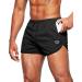G Gradual Men's Running Shorts 3 Inch Quick Dry Gym Athletic Workout Short Shorts for Men with Liner and Zipper Pockets Black Medium