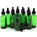Vivalpex 12 count green 2 oz glass bottles with glass eye dropper