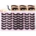 Mink Lashes Fluffy 21 Pairs False Eyelashes Dramatic Mink Lashes with False Eyelash Applicator 3D Curly Fake Eyelashes 18-22mm 3 Different Style Eye Lashes Pack by FANXITON