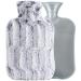 Samply 2L Hot Water Bottle with Luxury Faux Fur Cover - Navy Blue | Hand, Feet, Neck, and Shoulder Pain Relief - Buy Online on GoSupps.com