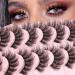 False Eyelashes 16mm Fluffy Lashes That Look Like Extensions Strip Eyelashes Wispy Cat Eye Lashes Pack 3D Faux Mink Lashes Natural Look by Zegaine 10 Pairs Ada