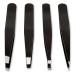 Precision Tweezers Kit - 4-Piece Professional Set for Eyebrow Grooming and Hair Removal with Case & Mirror - Slant, Pointed, Curved, and Flat Tips - Black - Buy Online on GoSupps.com