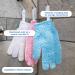 Fine Lines Exfoliating Shower Gloves - Blue | Dead Skin Remover Mitt | Body Scrub with Hanging Hoops - Buy Online on GoSupps.com