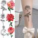 Black Sketch Rose & Snake Temporary Tattoos for Women - Waterproof Sexy Red Rose & Crescent Moon Tattoo Sticker Kit - Buy Online on GoSupps.com
