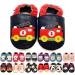 MiniFeet Premium Soft Leather Baby Shoes - BUY 4 PAIRS & GET 1 OF THEM FOR FREE ! - Toddler Shoes - 0-6 Months to 4-5 Years 0-6 Months Fire Engine
