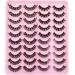 20 Pairs Russian Strip Lashes - Natural Wispy Faux Mink D Curl Extensions, 4 Styles (15mm-19mm) - Buy Online on GoSupps.com